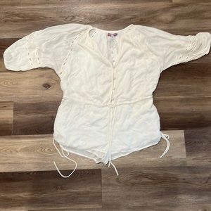 Never wore white romper long sleeve from urban outfitters
